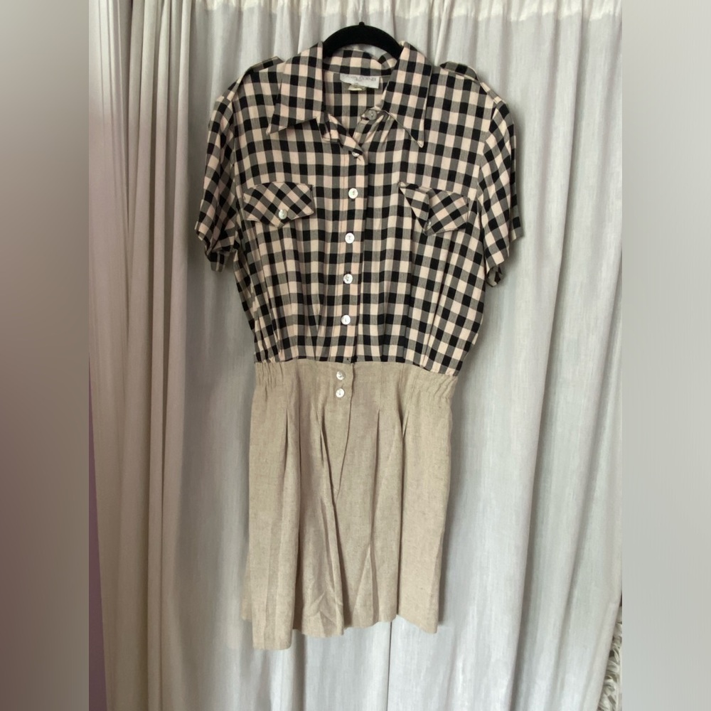 Vintage Romper Linen Shorts Casual Corner & Co Size Woman’s 9-10 (modern 6)Plaid